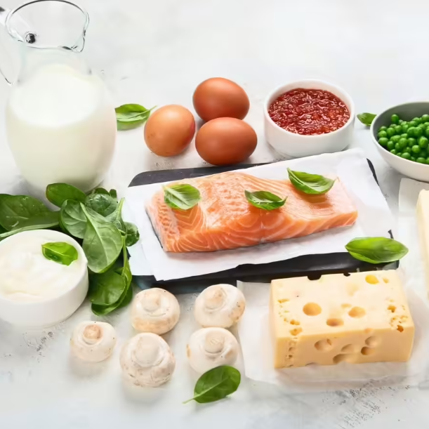 Foods rich in calcium, vitamin D, and phosphorus that support healthy teeth and enamel.